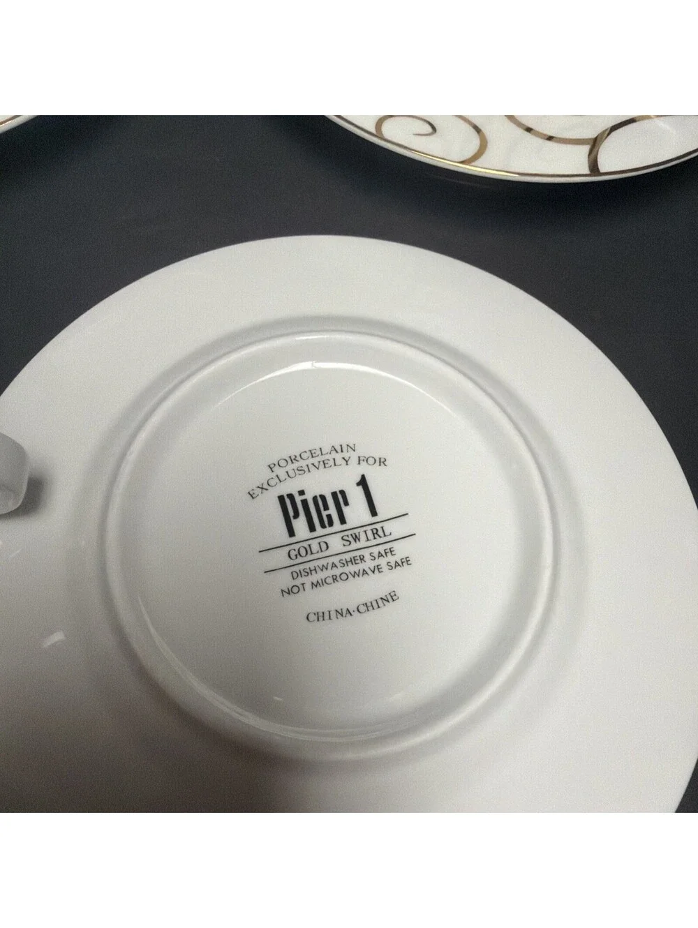 Pier One Gold Swirl Cup Saucer Set Retired Vintage Priced Each Set Holiday